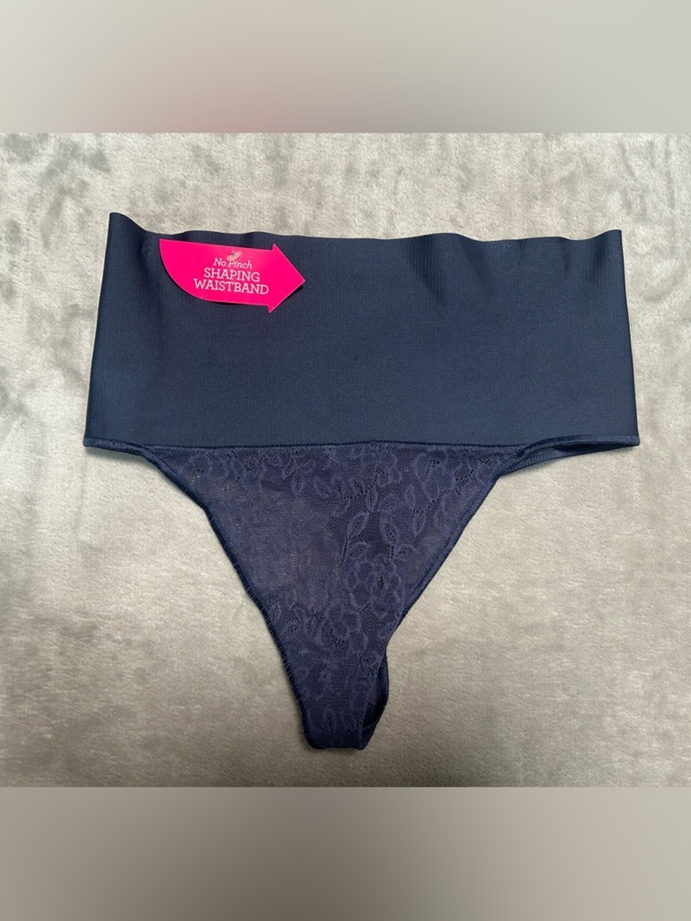 Maidenform No Pinch Shaping Waistband Thong Underwear Women’s Medium Blue Lace